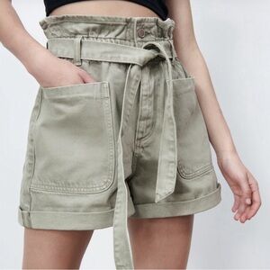 Zara Green Paperbag Jean shorts - size 4